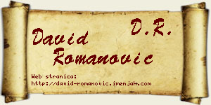 David Romanović vizit kartica